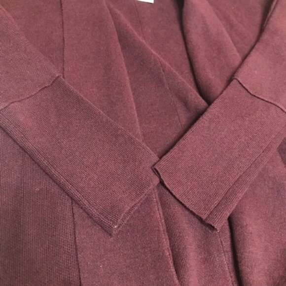 NWT Rachel Zoe Open Front Cardigan Sweater -Wine Burgundy Knit Long Sleeve XS - Picture 5 of 11